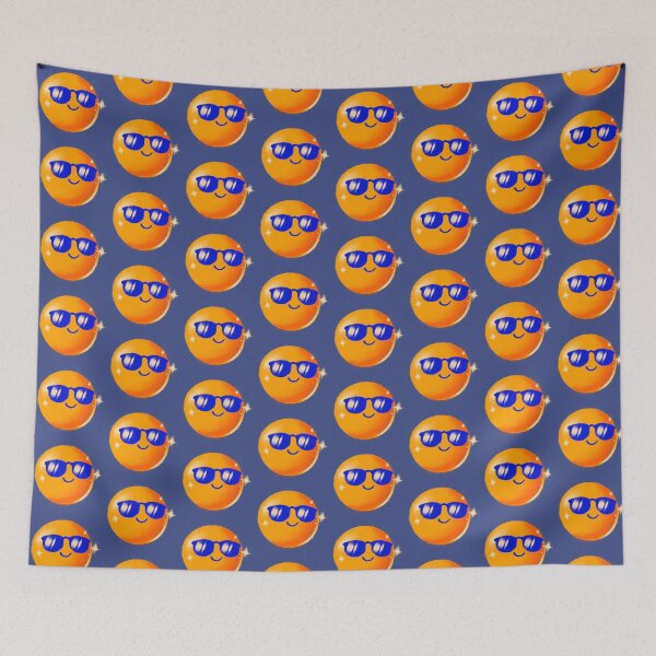 Item preview, Cool Smiley Face with Blue Sunglasses Spray Paint Texture Illustration designed and sold by QuietBloom80.