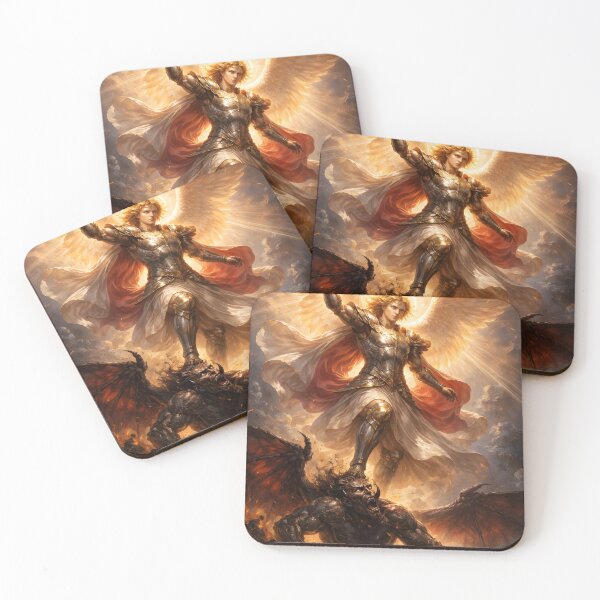 Item preview, Archangel Warrior — Christian Angel Art Print | Heavenly Battle | Faith Wall Art | AbidingCreatives designed and sold by AbidingCreatives.