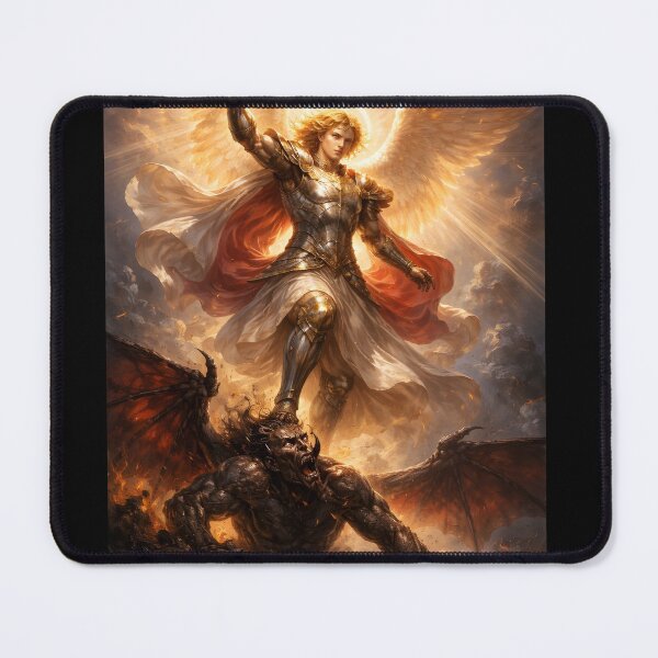 Item preview, Archangel Warrior — Christian Angel Art Print | Heavenly Battle | Faith Wall Art | AbidingCreatives designed and sold by AbidingCreatives.