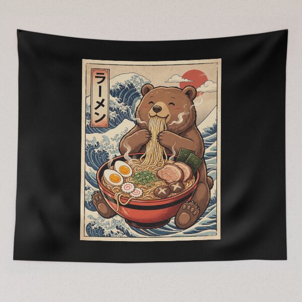 Item preview, Vintage Bear Ramen Japanese Kawaii Anime Animal Lover designed and sold by TerryConnells.
