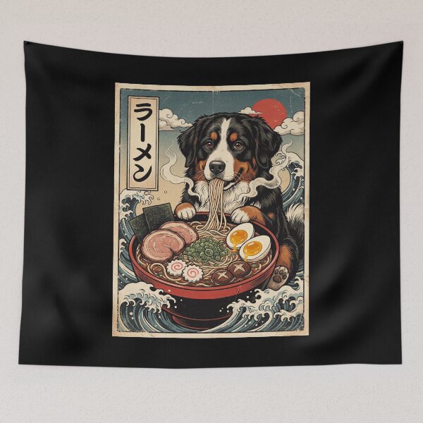 Item preview, Vintage Bernese Mountain Dog Ramen Japanese Kawaii Anime Dog Lover designed and sold by TerryConnells.