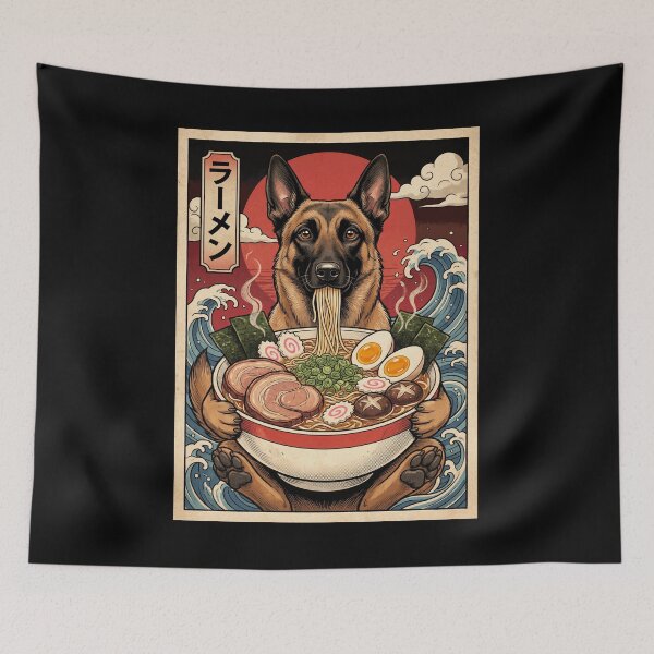 Item preview, Vintage Belgian Malinois Ramen Japanese Kawaii Anime Dog Lover designed and sold by TerryConnells.