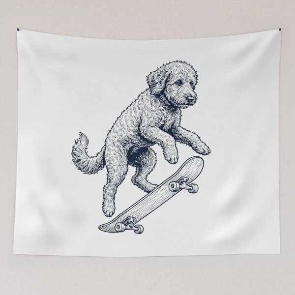Item preview, Vintage Goldendoodle Skateboarding Skate Dog Dad Lover designed and sold by DoodleTortle.
