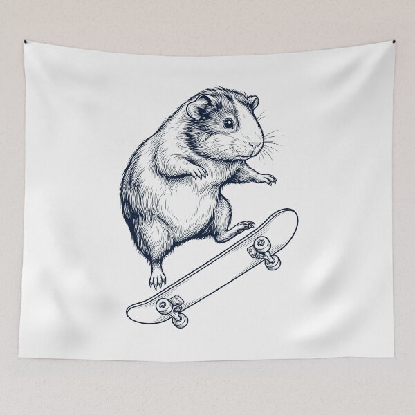 Item preview, Vintage Guinea Pig Skateboarding Skate Animal Lover designed and sold by DoodleTortle.