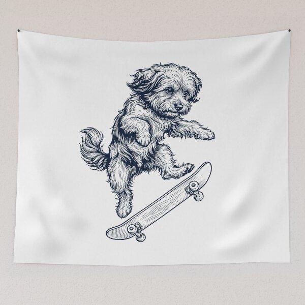 Item preview, Vintage Havanese Skateboarding Skate Dog Dad Lover designed and sold by DoodleTortle.