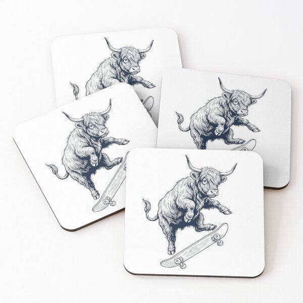 Item preview, Vintage Highland Cow Skateboarding Skate Animal Lover designed and sold by DoodleTortle.
