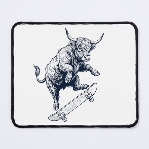Item preview, Vintage Highland Cow Skateboarding Skate Animal Lover designed and sold by DoodleTortle.