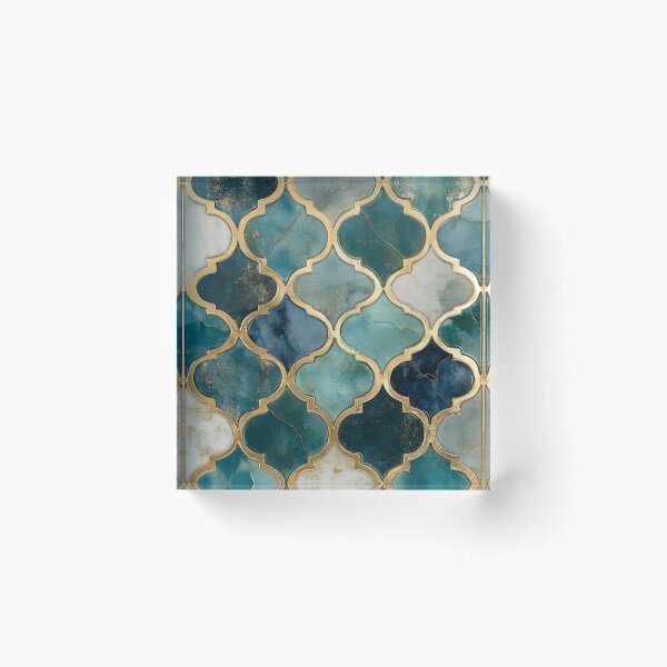 Item preview, Grey Emerald Maroccan Gold Gilding Pattern designed and sold by GrinGalore.