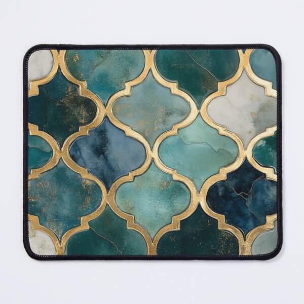 Item preview, Grey Emerald Maroccan Gold Gilding Pattern designed and sold by GrinGalore.