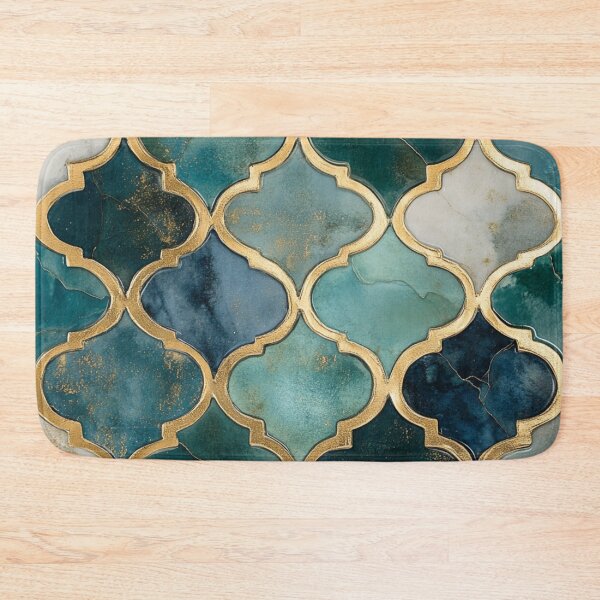 Item preview, Grey Emerald Maroccan Gold Gilding Pattern designed and sold by GrinGalore.