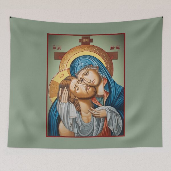 Item preview, icon of the Theotokos The Lamentation of Christ , Pietà , Pity designed and sold by orthodox-icon.