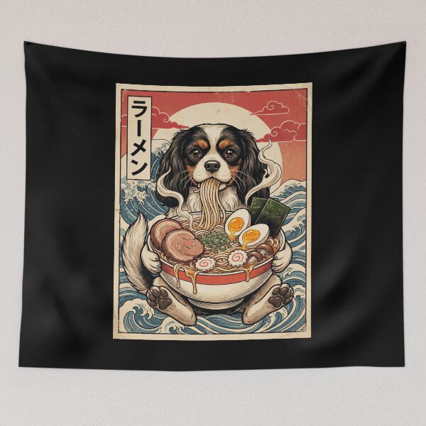Item preview, Vintage Cavalier King Charles Spaniel Ramen Japanese Kawaii Anime Dog Lover designed and sold by TerryConnells.