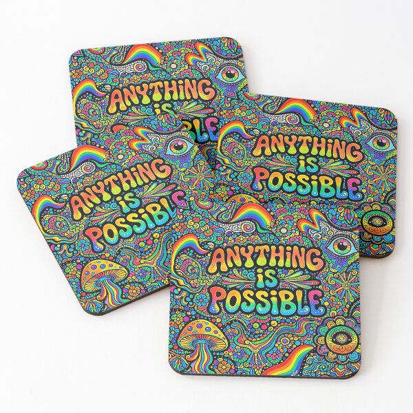 Item preview, Anything Is Possible Psychedelic Art – Trippy Colorful Boho Illustration designed and sold by SunnyIris.