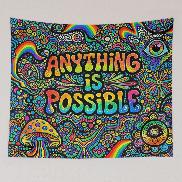 Item preview, Anything Is Possible Psychedelic Art – Trippy Colorful Boho Illustration designed and sold by SunnyIris.