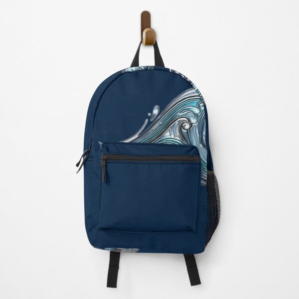 Item preview, Shiny Metallic Ocean Wave - Go With The Flow Abstract Line Art designed and sold by MCV-Designs.