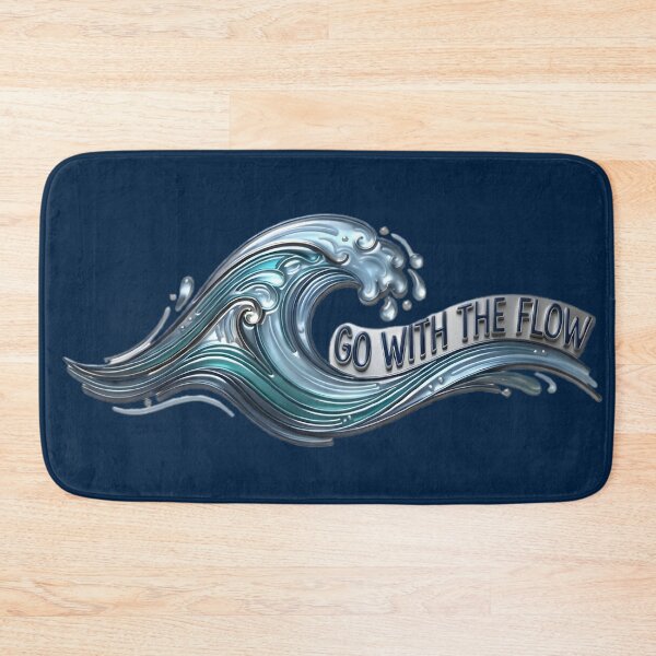 Item preview, Shiny Metallic Ocean Wave - Go With The Flow Abstract Line Art designed and sold by MCV-Designs.
