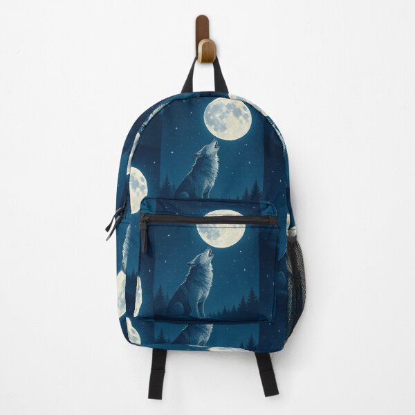Item preview, Wolf Howling at Full Moon – Night Forest Silhouette Art | Wolf Lover Gift designed and sold by Creative Design Studio.
