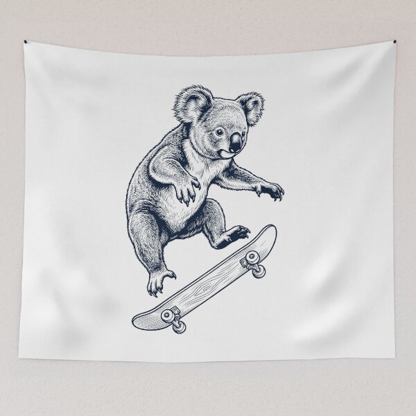 Item preview, Vintage Koala Skateboarding Skate Animal Lover designed and sold by DoodleTortle.