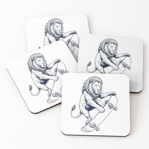 Item preview, Vintage Lion Skateboarding Skate Animal Lover designed and sold by DoodleTortle.