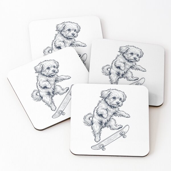 Item preview, Vintage Maltese Skateboarding Skate Dog Dad Lover designed and sold by DoodleTortle.