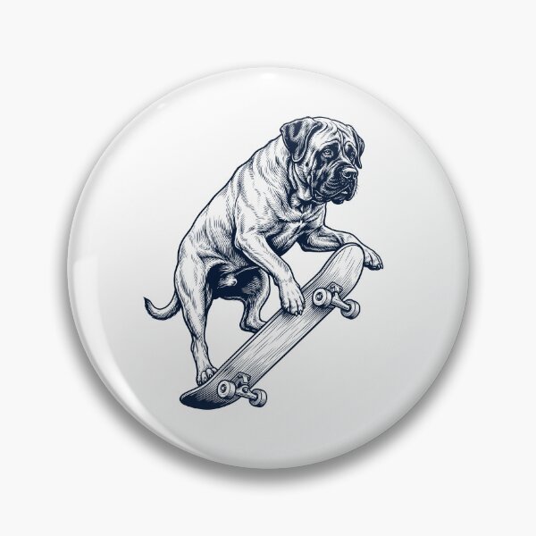 Item preview, Vintage Mastiff Skateboarding Skate Dog Dad Lover designed and sold by DoodleTortle.