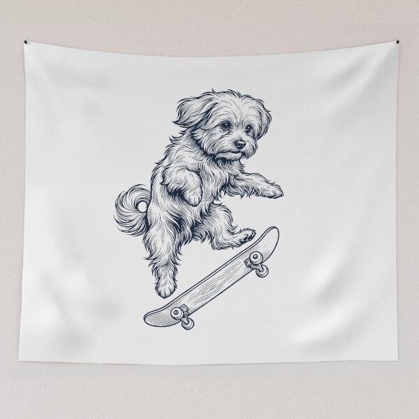 Item preview, Vintage Maltese Skateboarding Skate Dog Dad Lover designed and sold by DoodleTortle.