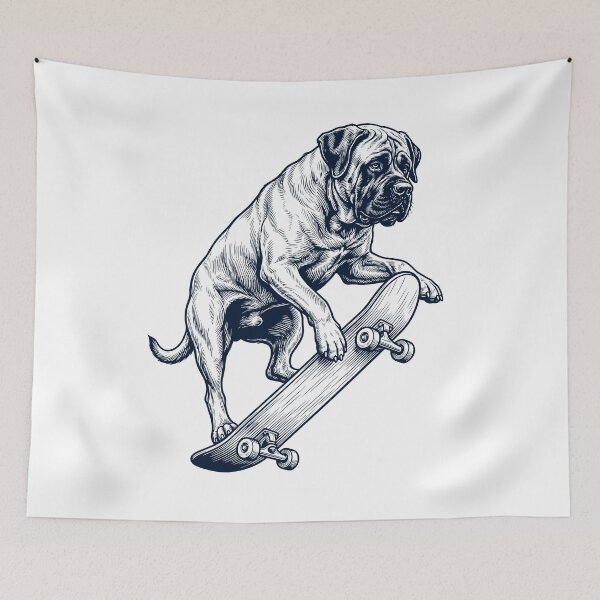 Item preview, Vintage Mastiff Skateboarding Skate Dog Dad Lover designed and sold by DoodleTortle.