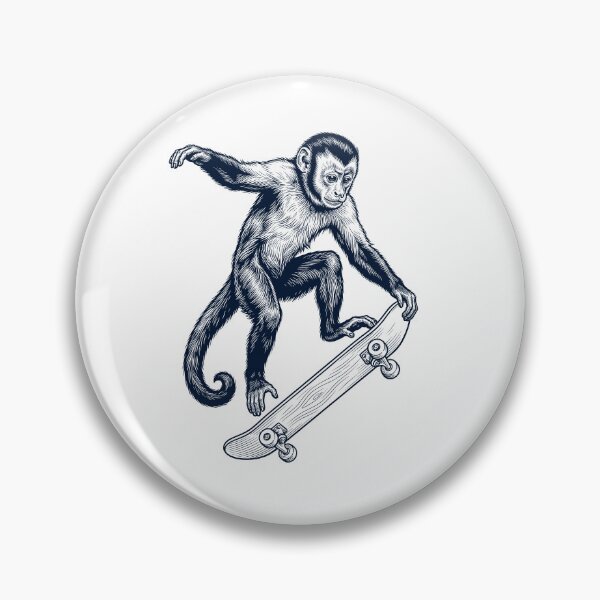 Item preview, Vintage Monkey Skateboarding Skate Animal Lover designed and sold by DoodleTortle.