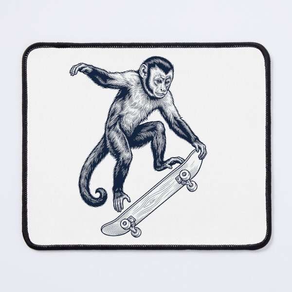 Item preview, Vintage Monkey Skateboarding Skate Animal Lover designed and sold by DoodleTortle.