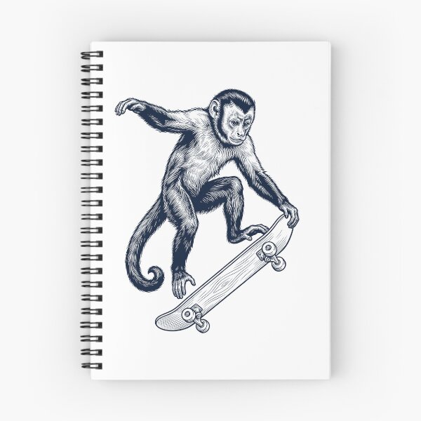 Item preview, Vintage Monkey Skateboarding Skate Animal Lover designed and sold by DoodleTortle.