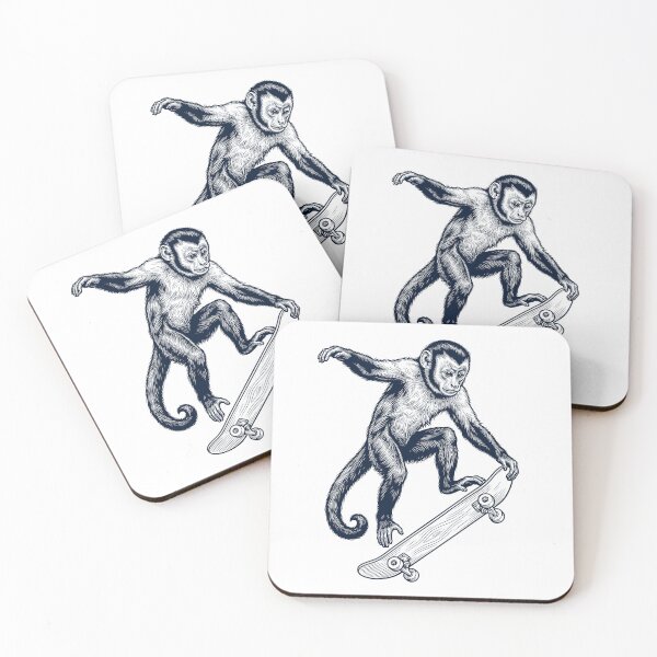 Item preview, Vintage Monkey Skateboarding Skate Animal Lover designed and sold by DoodleTortle.