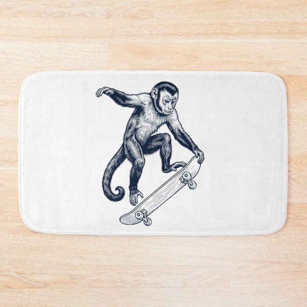 Item preview, Vintage Monkey Skateboarding Skate Animal Lover designed and sold by DoodleTortle.
