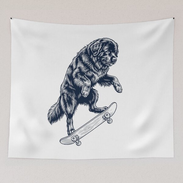 Item preview, Vintage Newfoundland Skateboarding Skate Dog Dad Lover designed and sold by DoodleTortle.
