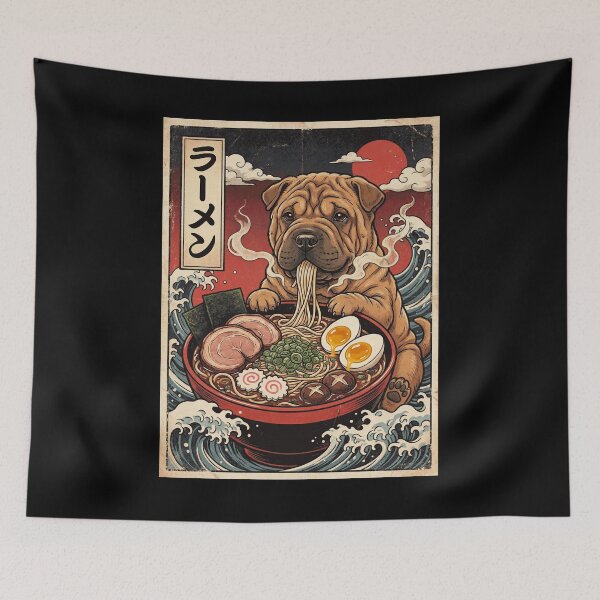 Item preview, Vintage Chinese Shar Pei Ramen Japanese Kawaii Anime Dog Lover designed and sold by TerryConnells.