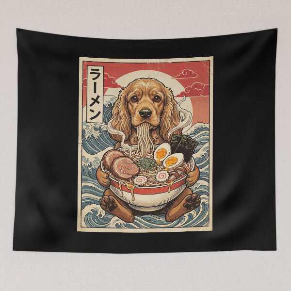 Item preview, Vintage Cocker Spaniel Ramen Japanese Kawaii Anime Dog Lover designed and sold by TerryConnells.