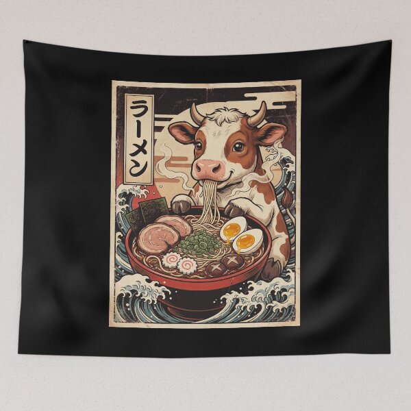 Item preview, Vintage Cow Ramen Japanese Kawaii Anime Animal Lover designed and sold by TerryConnells.