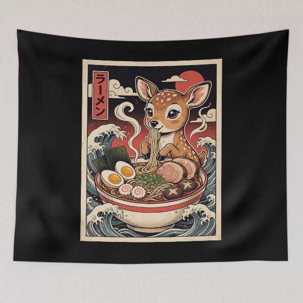 Item preview, Vintage Deer Ramen Japanese Kawaii Anime Animal Lover designed and sold by TerryConnells.