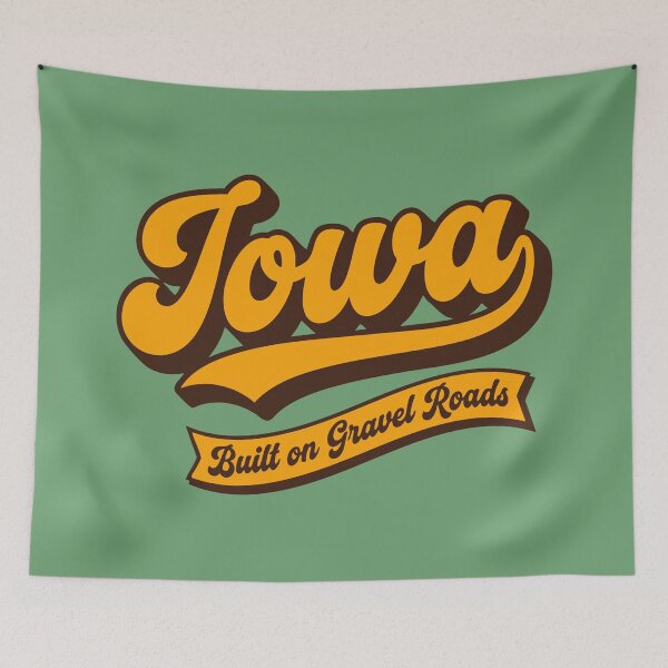 Item preview, Iowa Retro Graphic Tee Built On Gravel Roads designed and sold by Cozy-Old-Pub.