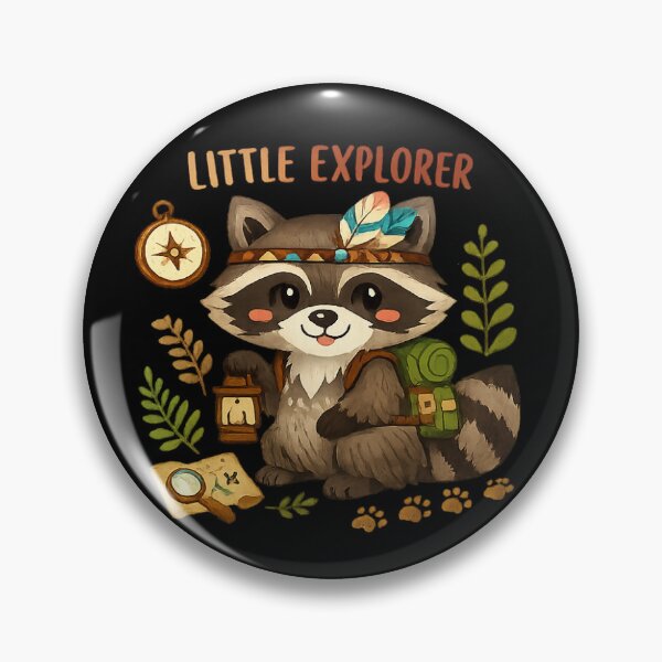 Item preview, Little Explorer Cute Raccoon Adventure Illustration designed and sold by myforestfog.