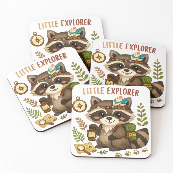 Item preview, Little Explorer Cute Raccoon Adventure Illustration designed and sold by myforestfog.
