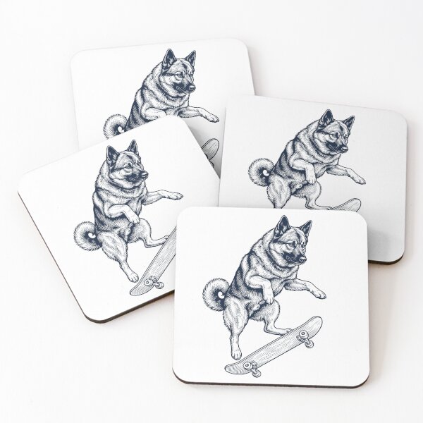 Item preview, Vintage Norwegian Elkhound Skateboarding Skate Dog Dad Lover designed and sold by DoodleTortle.