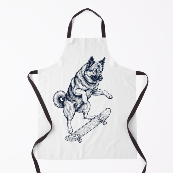 Item preview, Vintage Norwegian Elkhound Skateboarding Skate Dog Dad Lover designed and sold by DoodleTortle.