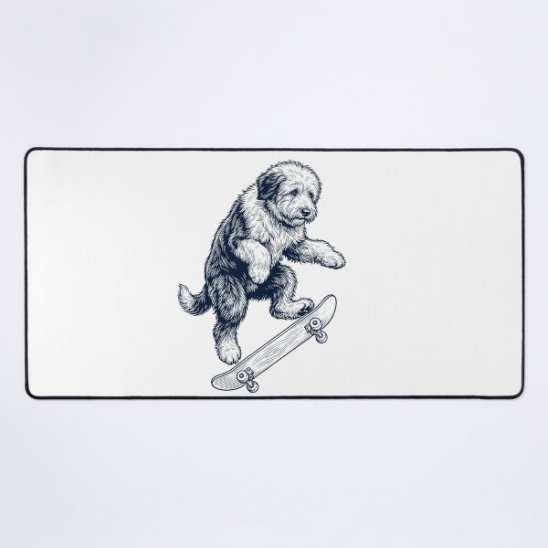 Item preview, Vintage Old English Sheepdog Skateboarding Skate Dog Dad Lover designed and sold by DoodleTortle.