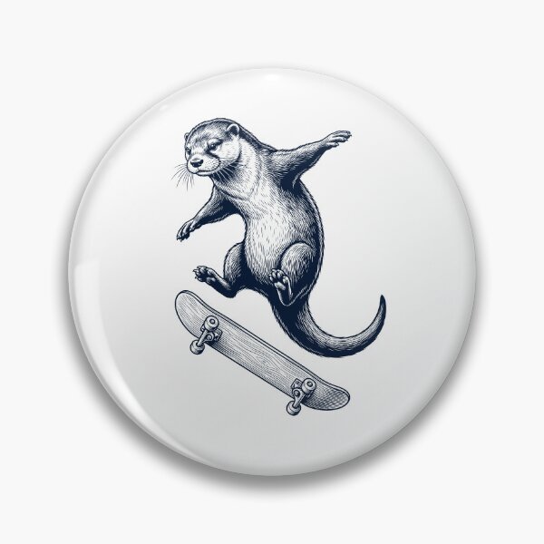 Item preview, Vintage Otter Skateboarding Skate Animal Lover designed and sold by DoodleTortle.