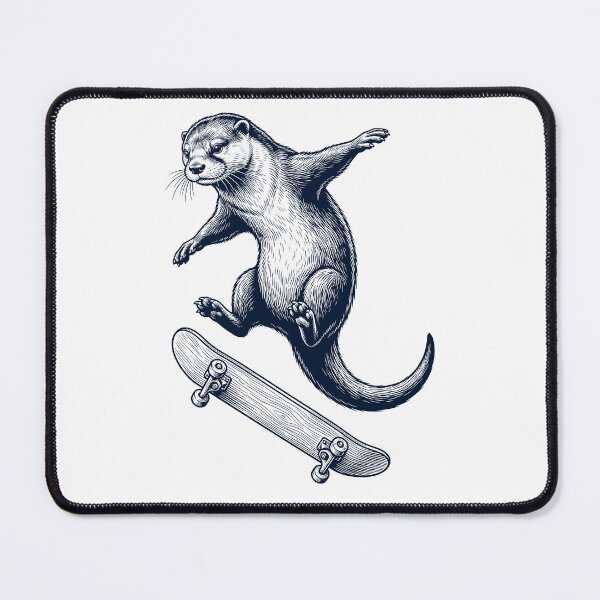 Item preview, Vintage Otter Skateboarding Skate Animal Lover designed and sold by DoodleTortle.