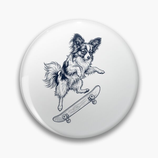 Item preview, Vintage Papillon Skateboarding Skate Dog Dad Lover designed and sold by DoodleTortle.