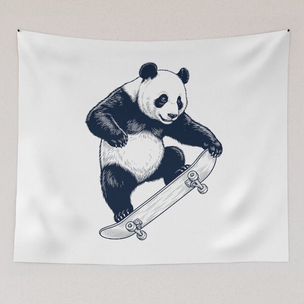 Item preview, Vintage Panda Skateboarding Skate Animal Lover designed and sold by DoodleTortle.