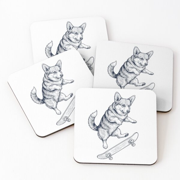 Item preview, Vintage Pembroke Welsh Corgi Skateboarding Skate Dog Dad Lover designed and sold by DoodleTortle.