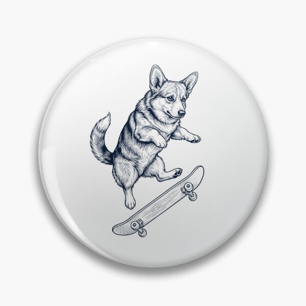 Item preview, Vintage Pembroke Welsh Corgi Skateboarding Skate Dog Dad Lover designed and sold by DoodleTortle.