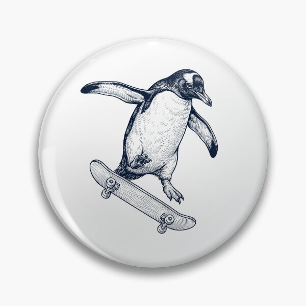 Artikelvorschau, Vintage Penguin Skateboarding Skate Animal Lover entworfen und verkauft von DoodleTortle.